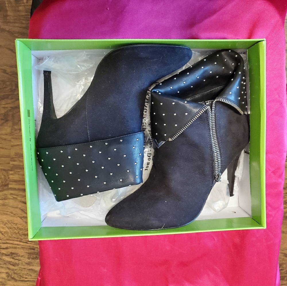 Black studded booties